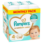 Pampers Premium Care Tape m&auml;hkmed, suurus 4, 188 tk.