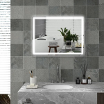Vannitoa peegel LED-valgustusega Homcom 60x80x4cm, h&otilde;bedane