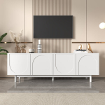 Valge telekapp 175x38x56 cm reguleeritavate riiulitega (1 tk)
