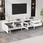 Televiisorialus 200x40x50,5 cm, 2 ust, 2 sahtlit, valge