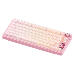 S75 PRO juhtmeta mehaaniline klaviatuur TFT-ekraani ja reguleerimisrattaga, armsate teemakohaste klahvikattedega (Jelly Pink + Peach Pink)