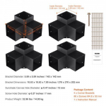 Pergola kinnituskomplekt, 3-suunaline nurgakinnitus 14.2x14.2x20.2 cm, must, teras