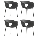 Aia-toolid 4 tk, ergonoomilised terrassitoolid, tumehall