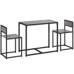 S&ouml;&ouml;gilaua komplekt 3 tk, 2 tooli ja 1 laud, hall, 90 x 47 x 76 cm