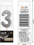 Dekoratiivk&uuml;&uuml;nal "3" litritega, must, 11x3,5cm