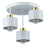 Ripplamp E27, 3 lampi, valge kullaga