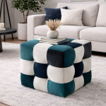 Tumba Patchwork, valge/tumesinine/t&uuml;rkiissinine v&auml;rv