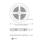 Led Cob riba 480 Led/m 3000k 24v Dc 11w/m Ip20 8mm