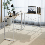 L-kujuline laud, MDF ja metall, 140x120 cm, 1 tk