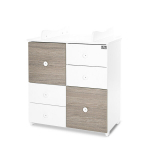 Komoda Lorelli Cupboard New, 2 karpi, valge/kohvi v&auml;rvi