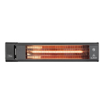 Eurom TH1800R infrapuna terrassisoojendi v&auml;litingimustes 1800W IP65 pult seinale kuni 15m2 must