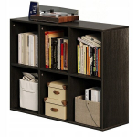 Avatud raamaturiiul, 3x2 kuup, avar, loft-stiilis, kontor, must, 100 cm