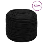 vidaXL t&ouml;&ouml;k&ouml;is, must, 6 mm, 50 m, pol&uuml;ester