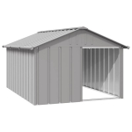 vidaXL koerakuut, hall, 116,5x153x81,5 cm, tsingitud teras