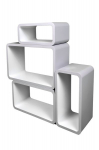 Riiulite komplekt CUBE LO01, hall/valge