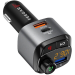 Feegar Q100 PRO FM modulaator Bluetooth 5.0 saatja BT QC 3.0 PD MP3 USB-C 12-24V laadija 42W HD mikrofoni B nupp (bassi v&otilde;imenduse ruumilise heli efekt)