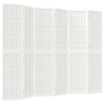 vidaXL kokkupandav 6 paneeliga sirm, Jaapani stiil, 240x170 cm, valge