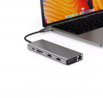 MST Dock Station 12in1 Lite S&uuml;learvuti dokkimisjaam USB-C to 2x HDMI / 4x USB3.0 / SD/TF / VGA / LAN