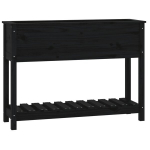 vidaXL riiuliga taimekast, must, 111,5x34,5x81 cm, m&auml;nnipuit