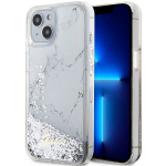 Guess &uuml;mbris iPhone 14 6,1 jaoks GUHCP14SLCSGSGH valge k&otilde;va &uuml;mbris Liquid Glitter Marble