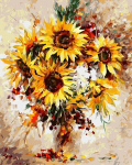 Maalimine numbrite j&auml;rgi - maalimise komplekt 40x50 cm. "Bouquet of sunflowers"