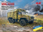 Liimitav mudel ICM 72709 Military Box Vehicle of the Armed Forces of Ukraine URAL-43203 1/72