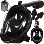 Sukeldumise ja snorgeldamise n&auml;omask koos kaitseprillidega S/M, must