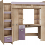 Narivoodi Antresola L, 200x80 cm, tamm/lilla