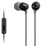 In-ear headphones - SONY - MDR-EX15AP - Black - Universal remote control - 3 sizes of ear tips