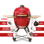 Keraamiline grill KAMADO BONO Grande 59 cm, punane