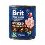 Brit Premium by Nature konserv Chicken with Hearts koertele 800g