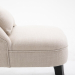 HOMCOM Relax tugitool, tugitool seljapadjaga, lina v&auml;limusega lounge tool, puidust jalad, elutuppa, magamistuppa, 52,5 x 69 x 77 cm, kreemikasvalge, Kreminės baltos spalvos