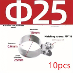 304 roostevabast terasest U-kujuline toruklamber, metallist klamber veetoru jaoks. , 40 mm (10 vnt.)