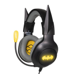 Gaming Pea - Batman - Tume R&uuml;&uuml;tel - Eemaldatavad K&otilde;rvad - &Uuml;hildub PS5, PS4, Xbox - Paindlik Mikrofon