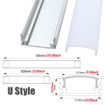 10tk 30CM 50CM Alumiiniumkanaliga LED Riba Valgus， Hoidja Kate Paigaldusklambrid S&uuml;steemile， LED Riba Valgusriba Kapp Lamp Auto Valgus - U/V/YW-Stiil (ilma Valgus Ribata), 10 vnt.-30 cm (U stiliaus)