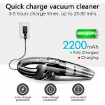 tolmuimeja, 120 W juhtmeta tolmuimeja, 2200 mAh taaslaetav, m&auml;rg-/kuivfunktsioon ja HEPA-filter