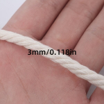 10 jala valge puuvillane k&ouml;is 3-5mm makramee k&auml;sit&ouml;&ouml;le m&uuml;&uuml;k, Balta*5mm200m