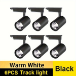 6-Pakk Recessed J&auml;lgvalgustid: 12W, 20W, 30W, 40W - AC 175-265V, Alumiiniumkorpus, 6 vnt juodos spalvos