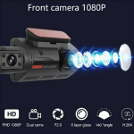 Autokaamera salvesti DVR Dual Front Rear HD 1080P Dash Cam Night Vision taasesitus
