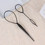 2tk/8tk Topsy Tail Sasi Patsi Looja - Multifunktsionaalne DIY Juuste Stiilivahend, Juoda