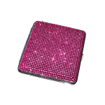Luksuslik Rhinestone Sigareti&uuml;mbris Naistele - Elegantne S&auml;delev Teemantidega, Kl&otilde;pskinnitusega., Rožinis deimantas