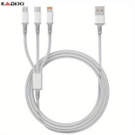 3-&uuml;hes USB Kiirlaadimiskaabel 3A PVC Juhe