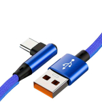 USB-C Laadimiskaabel, Kiire Nurgaga T&uuml;&uuml;p C Kaabel., Mėlyna