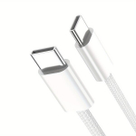 60W Kiire Laadimine Kaabel iPhone 15 ja Samsung jaoks - USB-C USB-C juhtmega &uuml;hilduv iPhone 15 seeria, iPad Pro/Air 5, MacBook ja Galaxy S22/S21/S20 Ultra jaoks, Baltas