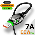 USB A-C Kaabel, 100W, Kiire Laadimine Samsung jaoks, 6,6 pėdos C tipui