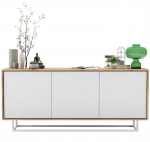 Loft kummut RTV Tamm Wotan Apollo 3D - modernne - Lindner M&ouml;&ouml;bel - 168 cm x 35 cm x 72 cm, v&auml;rv: Tamm Wotan matt - Valge matt, 168 x 72 x 35