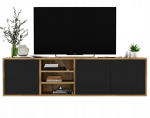 Riputatav TV Kapp Meble Lindner Wotan Tamm Must Matt 150 cm, 150 x 39 x 35