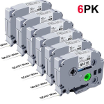 6 pakk TZ lint Brother sildimasinal 12mm 0.47 lamineeritud valge TZe-231 mustal valgel 8m 26.2ft.