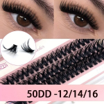 60 tk Ripsmetutikud 50D/60D/80D DIY Ripsmepikendused DD Koolutus Maht Pehmed Ripsmetutikud Vale Ripsmed 12/14/16mm., 50D-DD garbanos