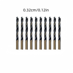 10tk 3.2/3.5/4mm M43 HSS keerdpuur, koobaltpuur, teraspuur., 3,2mm/10vnt